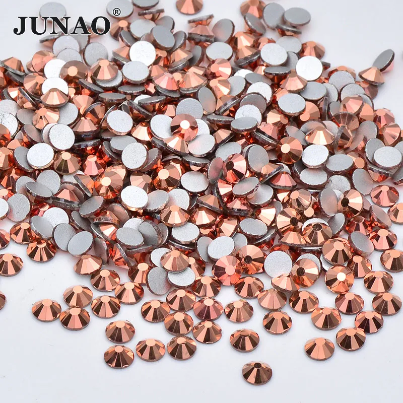 JUNAO ss 10 12 16 20 Прозрачные Стразы для ногтей из прозрачного стекла AB круглые камешки