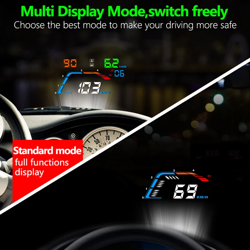 5,5 ''OBDII Автомобильный HUD OBD2 порт дисплей на голову Q700 автомобильный измеритель скорости лобовое стекло проектор превышение скорости напряжения Сигнализация автомобильные аксессуары