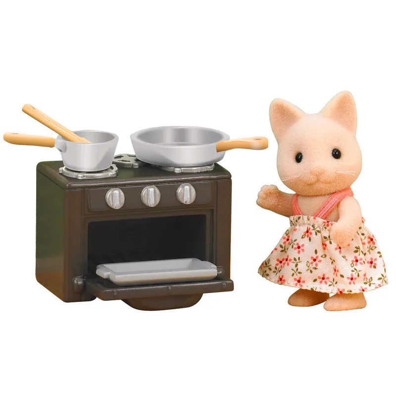 Sylvanian Families пушистые фигурки куклы кукольный домик игровой набор аксессуары стол/Paino/раковина/плита с одной фигурой