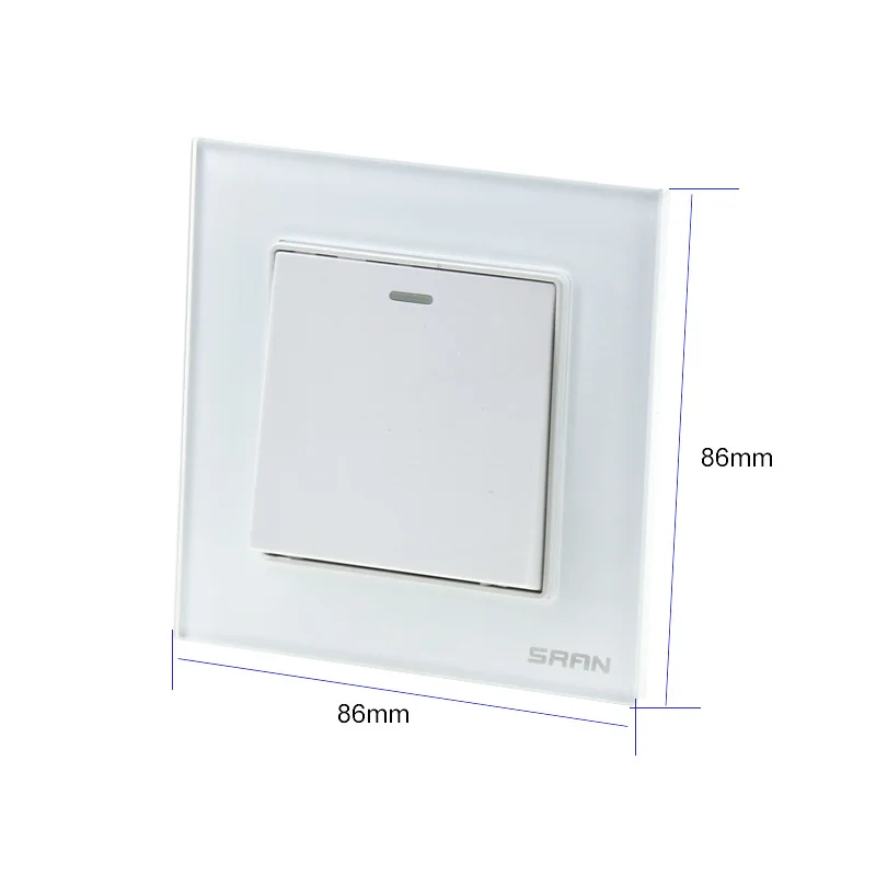 

High quality single switch wall head switch toughened glass panel with luminous switch socket
