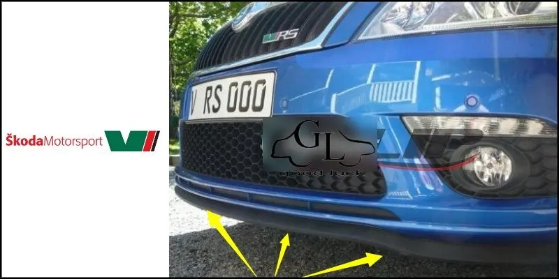 Бампер для губ Skoda Fabia передний спойлер юбка TopGear вентиляторы автомобиля тюнинг