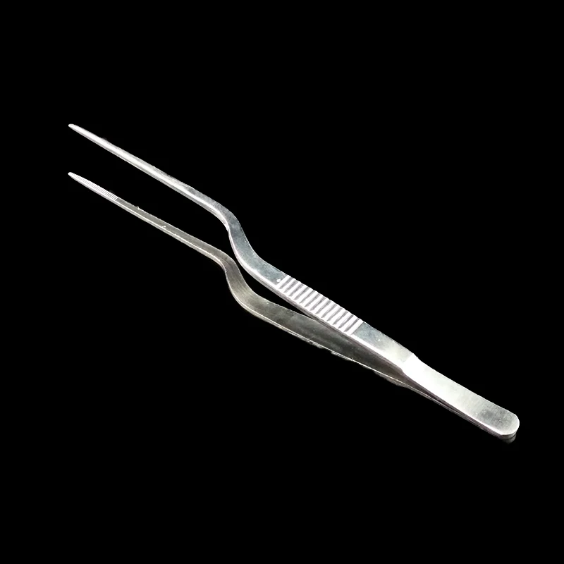 

Medical stainless steel z type tweezers earwax tool clamper curved handle with tooth earpick&tweezers 5pcs/pack