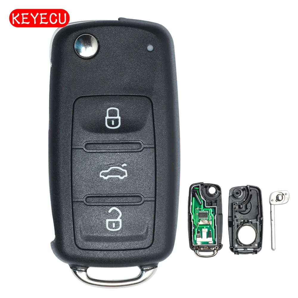 Keyecu дистанционный ключ брелок от машины 434 МГц CAN ID48 для Фольксваген Toureg Beetle Golf Jetta