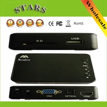 Mini Multimedia Full HD Reproductor multimedia de Reproducción Automática 1080 p USB External HDD SD U Disco Reproductor Multimedia Con HDMI VGA AV Salida DE MKV RMVB