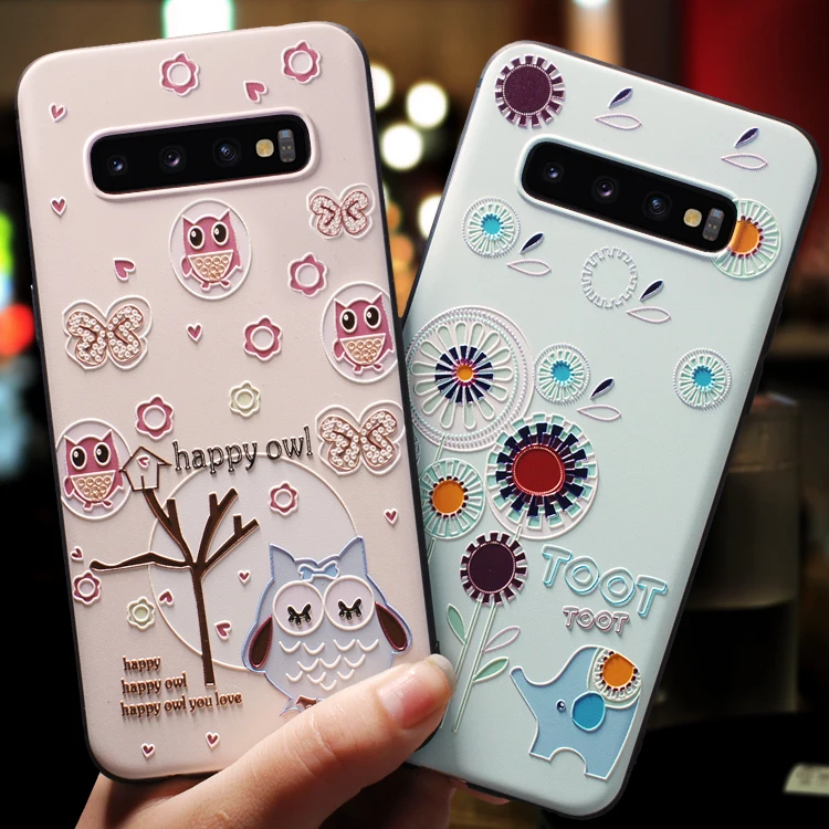 

For Samsung s10 lite Cover s10+ Slim Cat Series 3d embossed silicon For Galaxy s10+ S10 E Lite s10 Plus Matte anti-Knock case