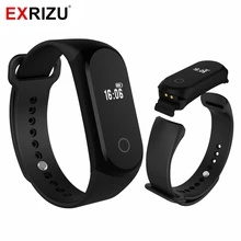 EXRIZU A16 Pedometer Smart Wristband OLED Screen Health Fitness Bracelet Sleep Heart Rate Monitor SMS Call Rerminder Band