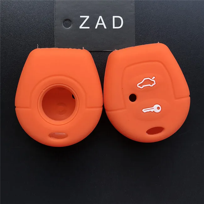 ZAD 2 кнопки силиконовый чехол для ключей от машины чехол для VW Sharan для сиденья Ibiza Leon TOLEDO Mii Altea Cordoba Arosa Alhambra EXEO FR shell - Название цвета: Оранжевый