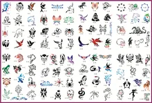 Template tattoo golden phoenix NO.09 airbrush tattoo stencils 100pcs animal theme picture