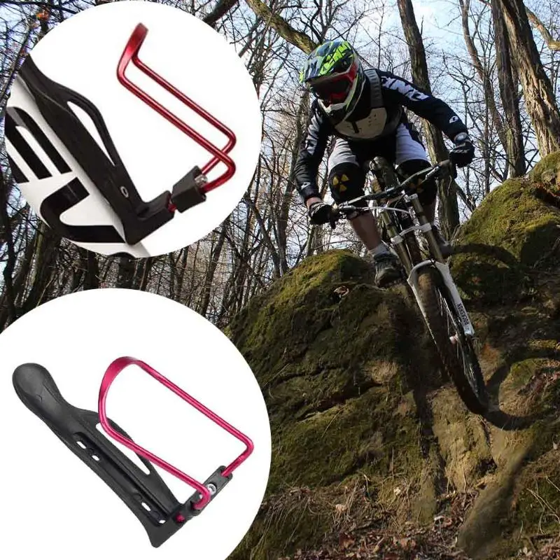 

Aluminum Alloy Bicycle Kettle Holder Bottle Cage Adjustable MTB Road Bike Convenient Mounted Water Bottle Clips for BMX props