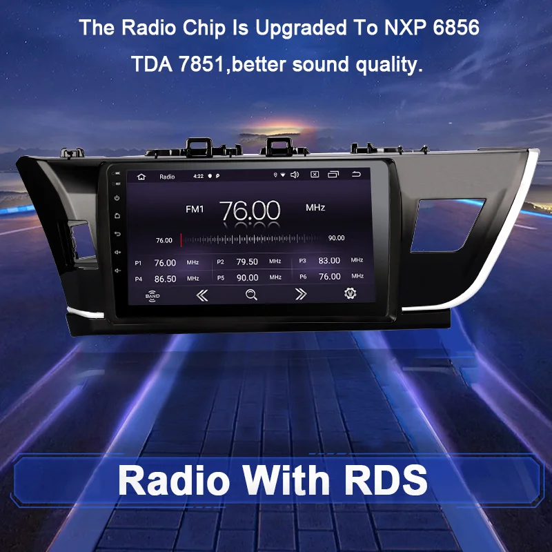 Perfect FUNROVER Android 9.0 2.5D+IPS Car DVD multimedia player For Toyota Corolla E180 2013-2016 car radio navigation video player car 5