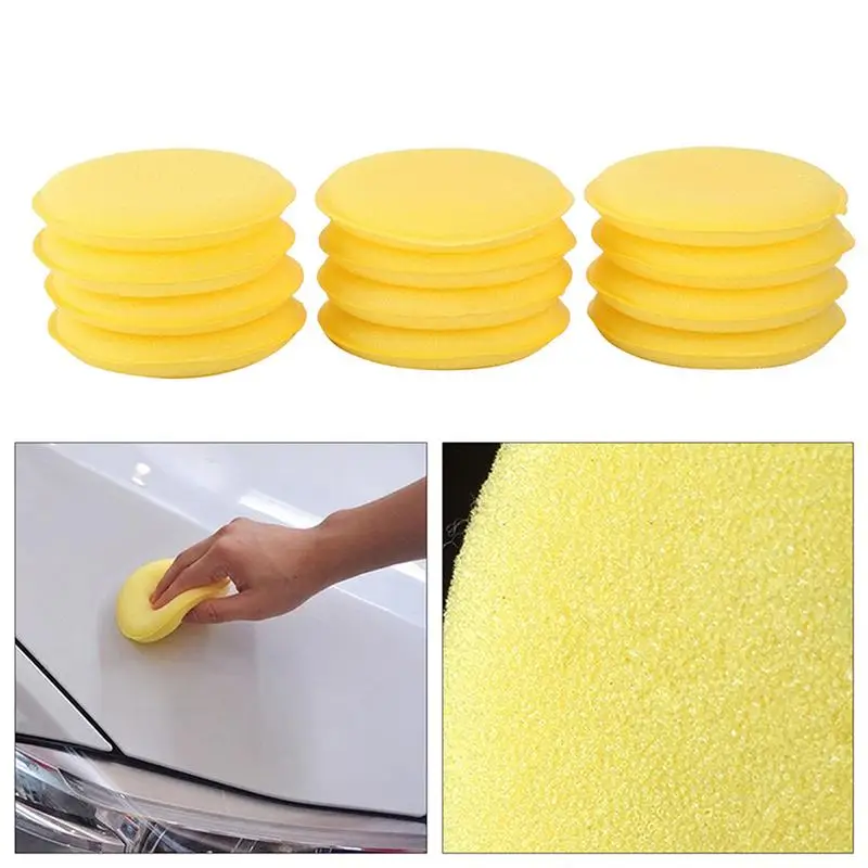 NYKKOLA Car Wax Sponge Waxing Polish Foam Wax Applicator Pads for Cars Vehicle Glass Cleaning 10PCS/Set 