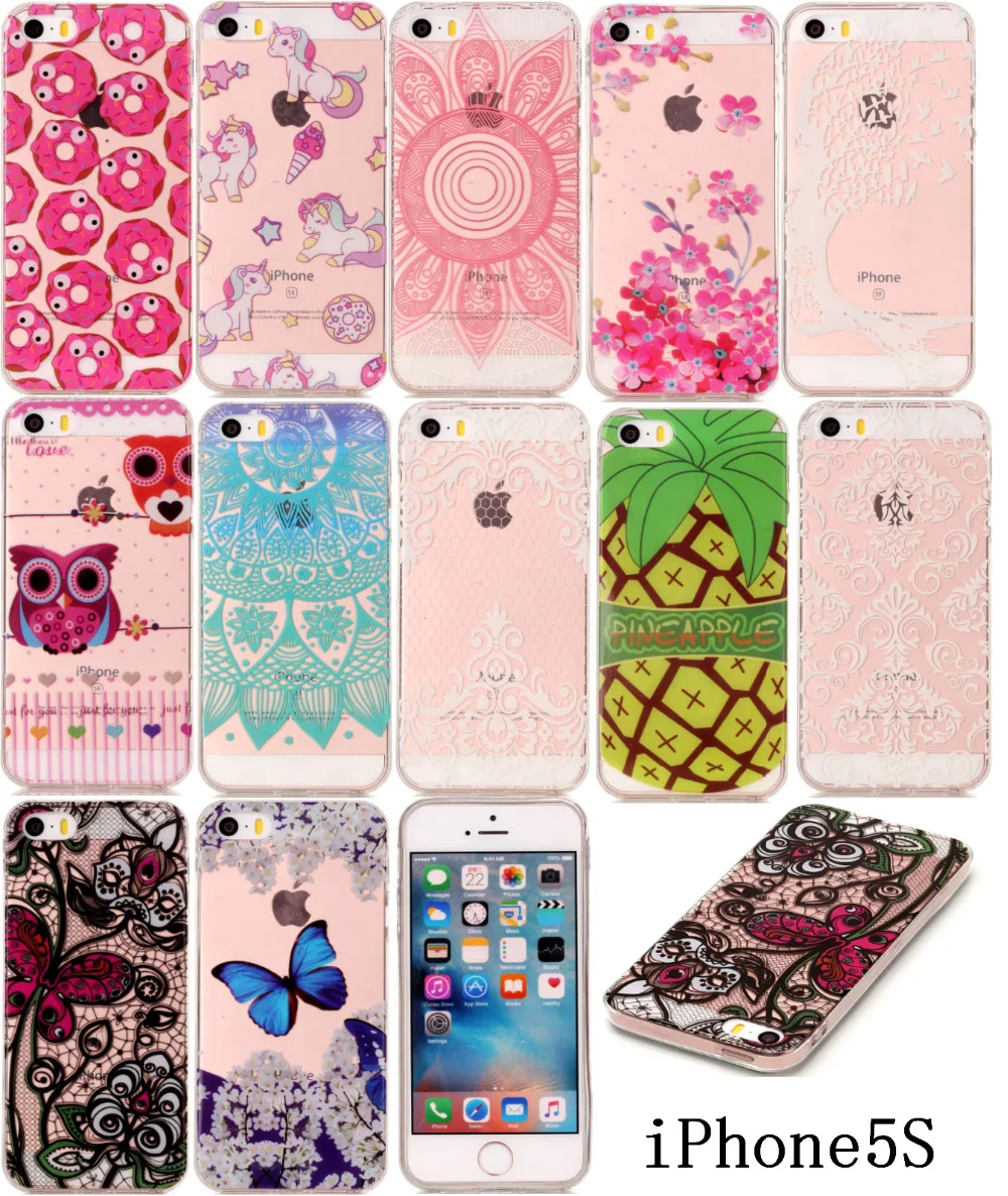 

Fashion Soft TPU Case For iphone 5S Transparent Soft Silicone Cover Phone Cases for iphone5S for iphone 5 S