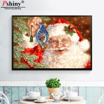 

Pshiny 3d diamond painting Santa Claus diy diamond embroidery cross stitch Full rhinestone christmas decorations for home F127