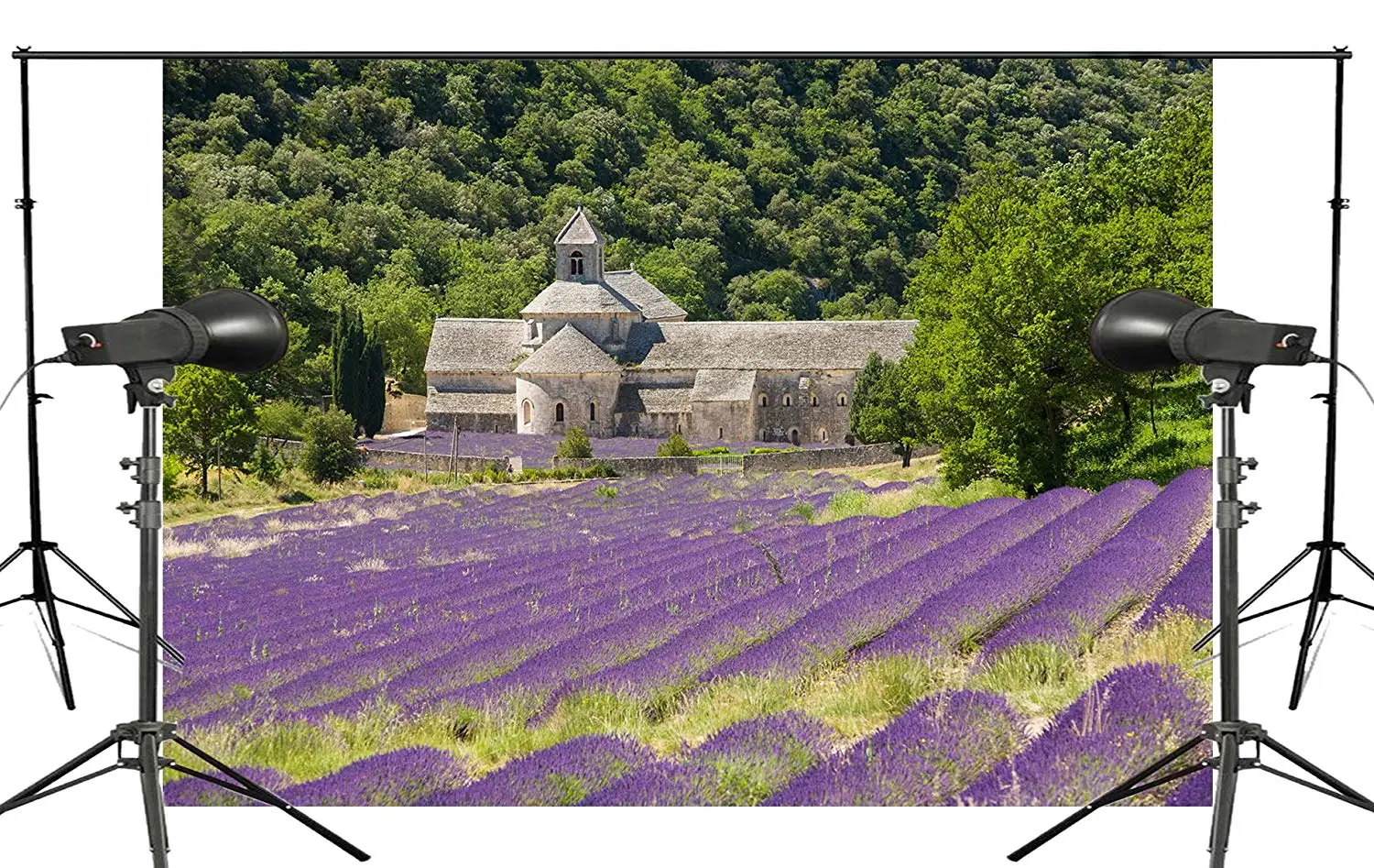 

Beautiful Provence Manor Photography Background Purple Lavender Scenery Green Tree Backdrop Wedding Photo Studio Backdrop Indoor