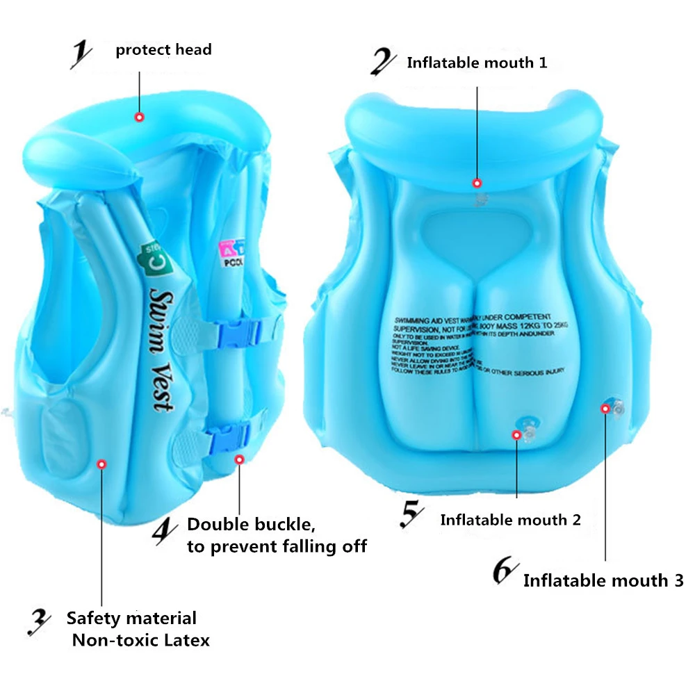 Детский Надувной купальный жилет из ПВХ, детский спасательный жилет, Летний Пляжный туристический плавательный вспомогательный водный спорт