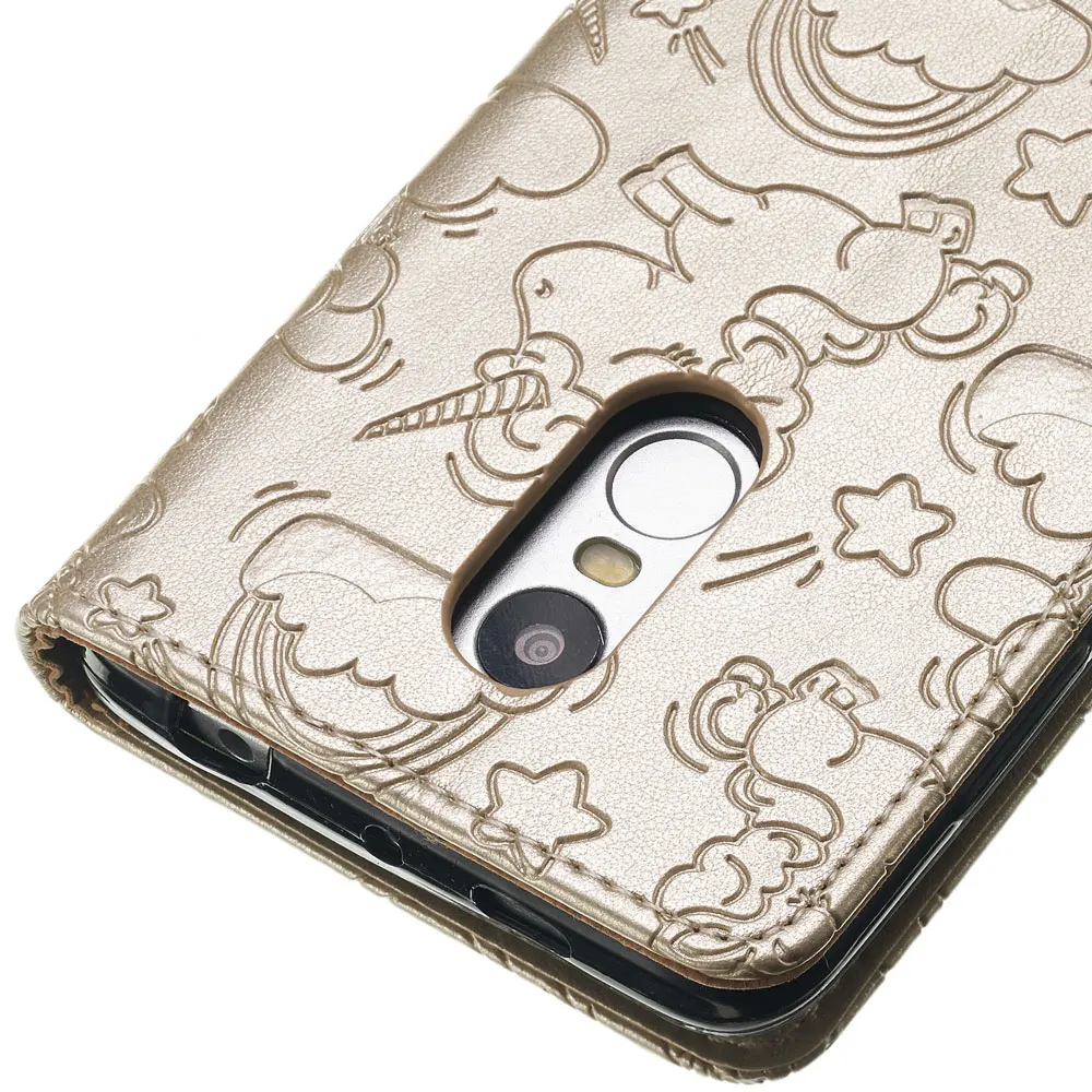 Для Xiaomi 5S 5C 5X A1 откидной Чехол с рисунком единорога и кошелек подставкой для Redmi 4A