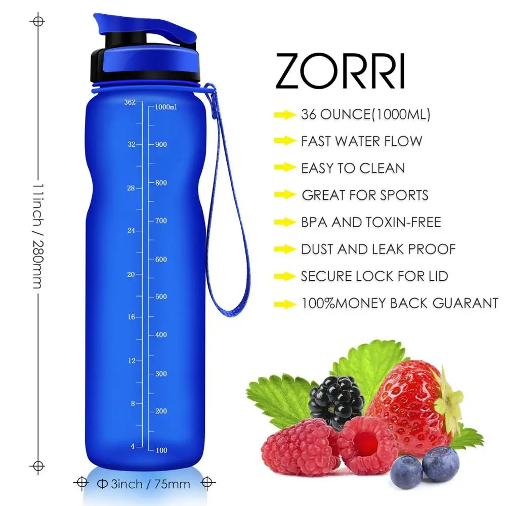 Portable Sports Water Bottle BPA Free Plastic Outdoor Travel Carrying Bottle Leakproof Drinkware
