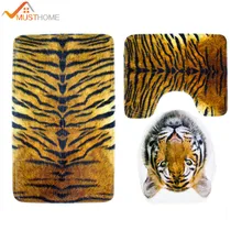 3 шт. Тигр шаблон Набор ковриков для ванной нескользящий Набор ковриков для ванны