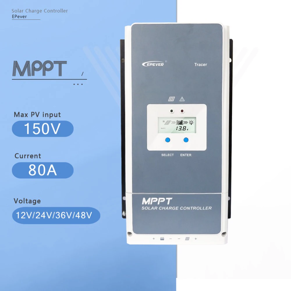 

EPever Tracer8415AN 80A Solar Charger Controller MPPT 12V 24V 36V 48V Auto for Max 150V Solar Panel Input Regulator High Quality