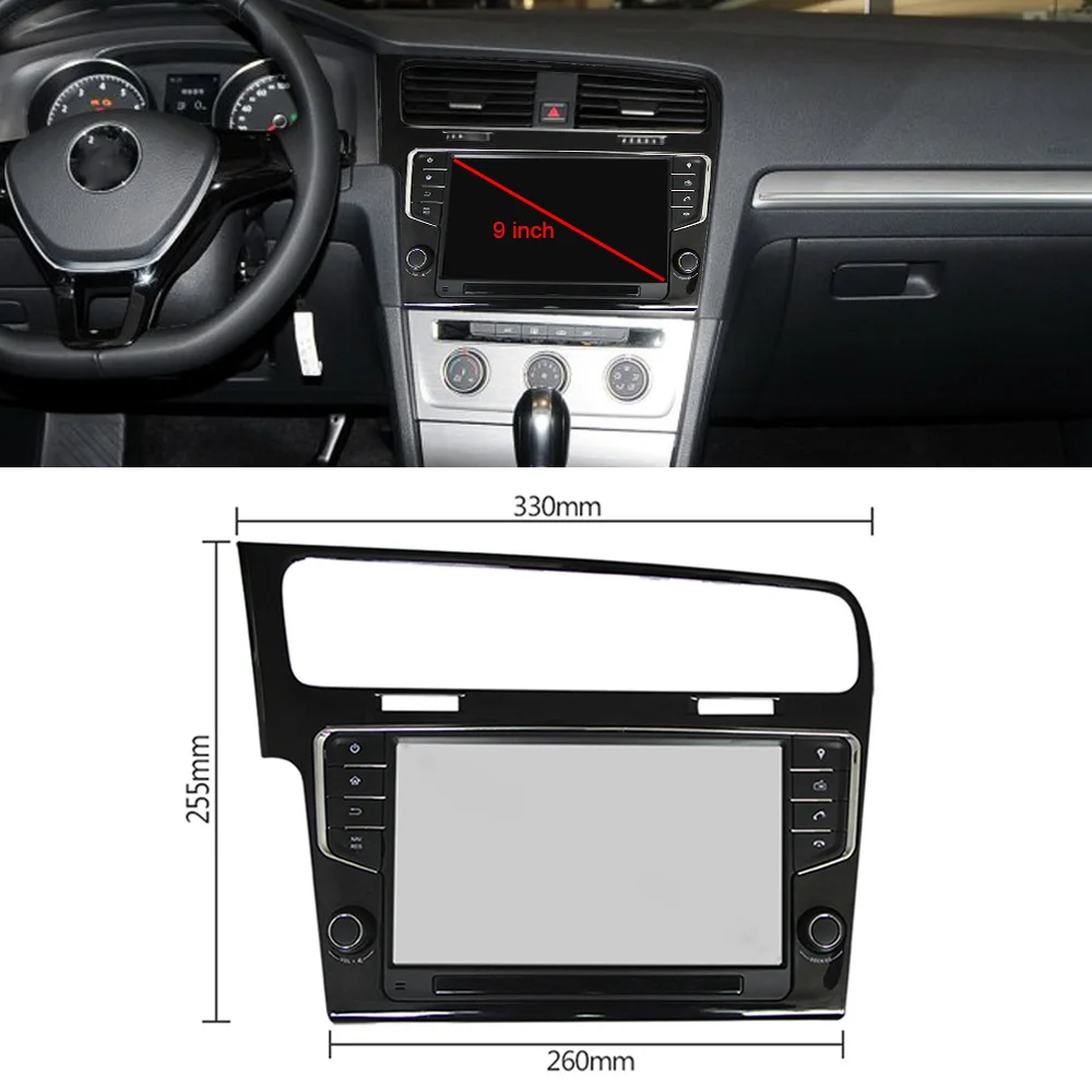  Eunavi Octa Core 9'' Android 9.0 4GB RAM Car Radio GPS Player for VW GOLF 7 golf7 2013-2017 head un