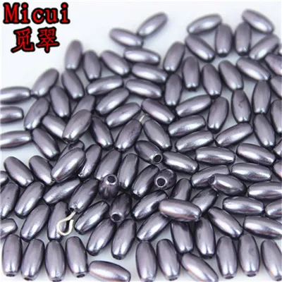 Micui 200pcs/lot 4*8mm Oval Shape Imitation Pearls Beads Crafts Decoration for DIY Bracelets Necklaces clothing Making MC539 - Цвет: Silver gray