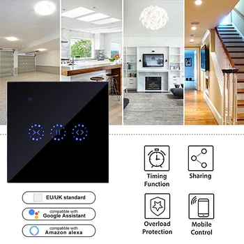 

Smart Home WiFi Electrical Touch Blinds Curtain Switch Ewelink APP Voice Control By Alexa Echo Google home for Limit Blind Motor