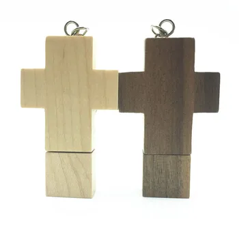 

Top Quality Gift wooden pendrive Wood Cross USB Flash Drive USB Momery 4GB 8GB 16GB 32GB 64GB Flash disk Crosses Flash drive