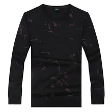 8XL 9XL 10XL The high-end men’s cotton Crewneck add fertilizer to increase the size of fat long sleeved T-shirt bottoming shirt
