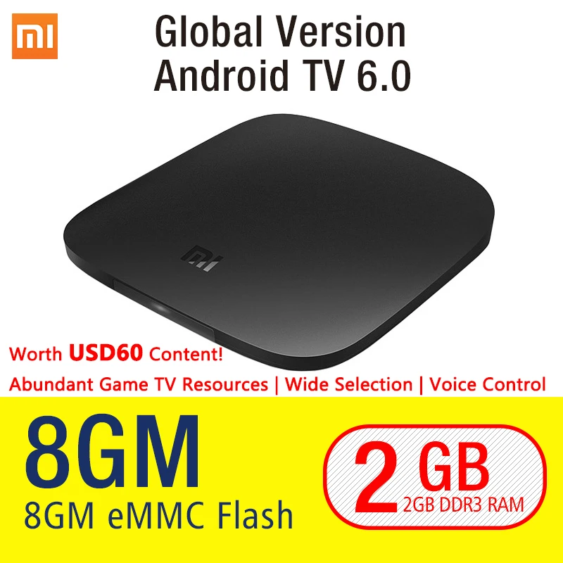 Original Xiaomi MI BOX Android 6.0 Smart Set-top TV Box 4K Quad Core WIFI Youtube Sling TV Netflix DTS Dolby IPTV Media Player