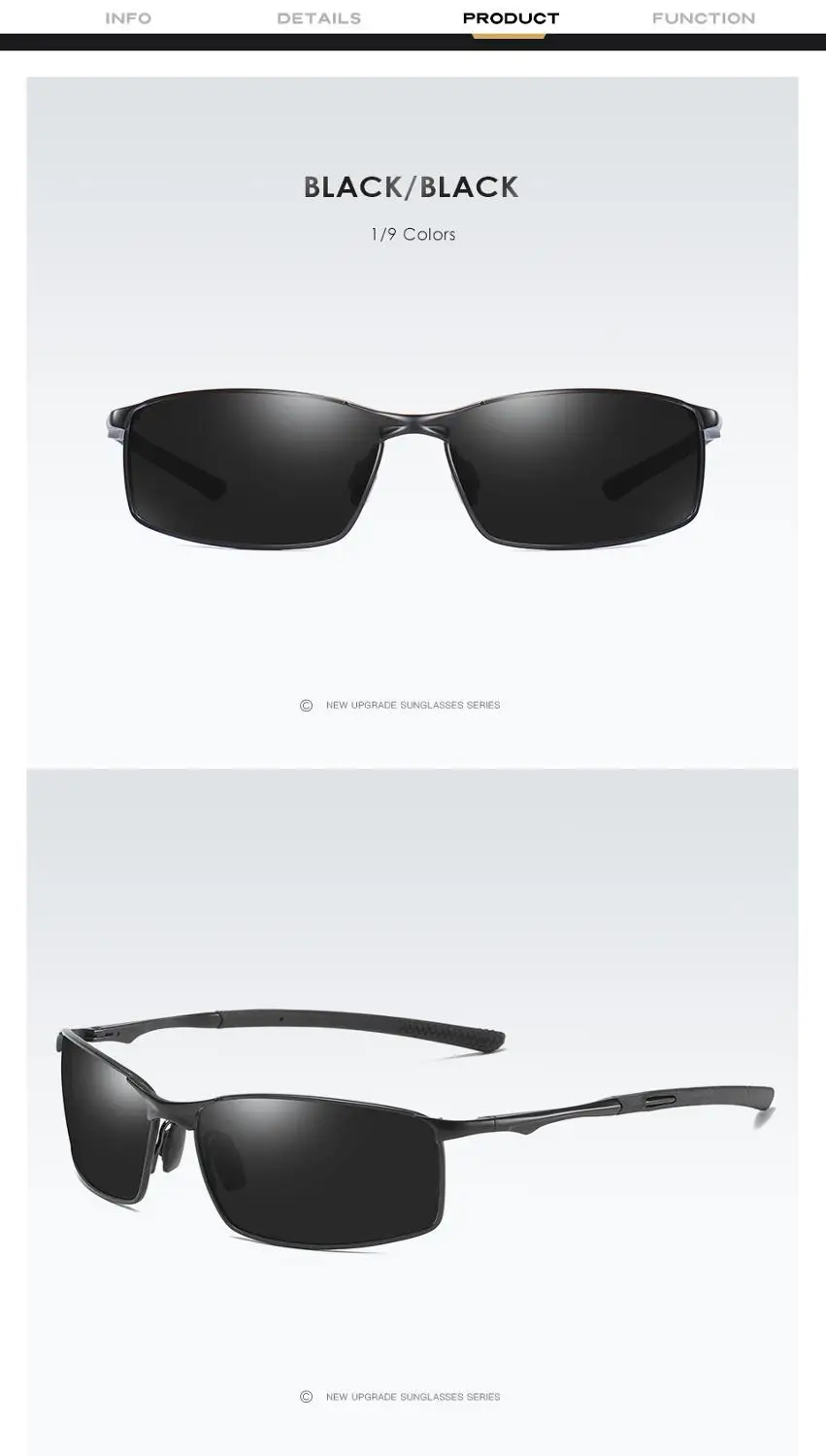 VCKA, квадратные поляризованные солнцезащитные очки, мужские, UV400, зеркальные, для вождения, солнцезащитные очки, высокое качество, ретро очки «Lunette» De Soleil Homme - Цвет линз: 1