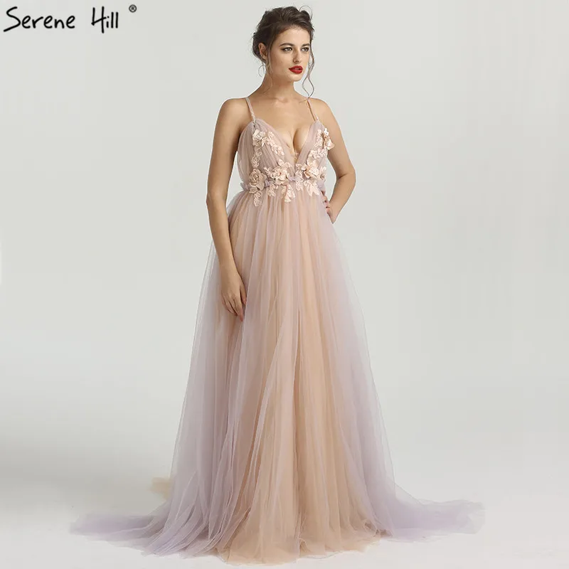 На заказ, без рукавов, v-образный вырез, розовые вечерние платья, розовые цветы, бисер, открытая спина, модные вечерние платья HA2187 - Цвет: pink