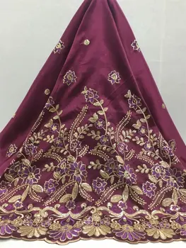 

High Quality African Lace Fabrics Wine Red Gold Line Nice French Embroidery Sequins Tulle Lace Fabric For Nigerian Party Dress