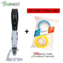 100% Originsl BAPASCO BP-04 3D Pen+100 Meter ABS Filaments 3D Doodler DIY Drawing Tools For Kids Best Education 3D Printing Pen