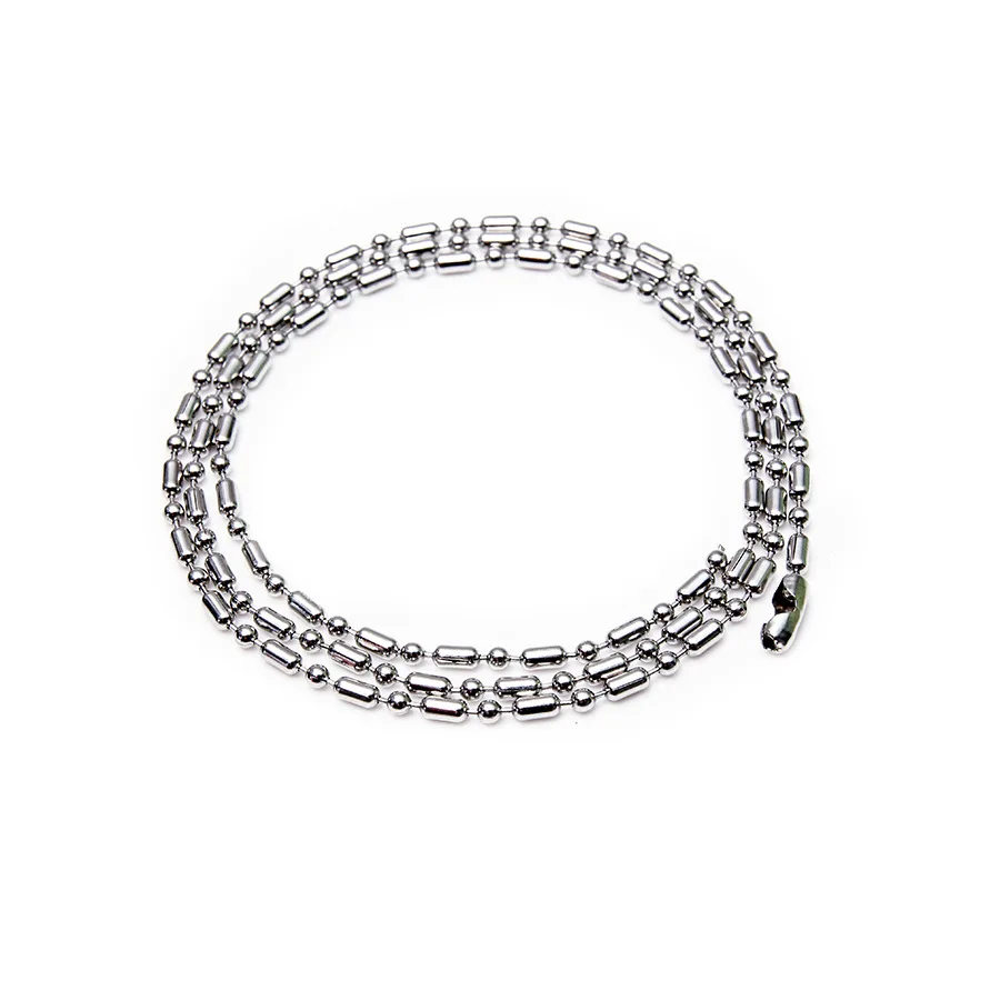 MANGOSKY 2.5mm Stainless Steel Oval Ball Beads Chain Tide Wild Bamboo Bead Necklace | Украшения и аксессуары