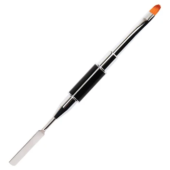 

2 In 1 Dual Ended Nail Art Acrylic UV Gel Extension Builder Flower Painting Pen Brush UV Gel Remover Spatula Stick Manicure Tool