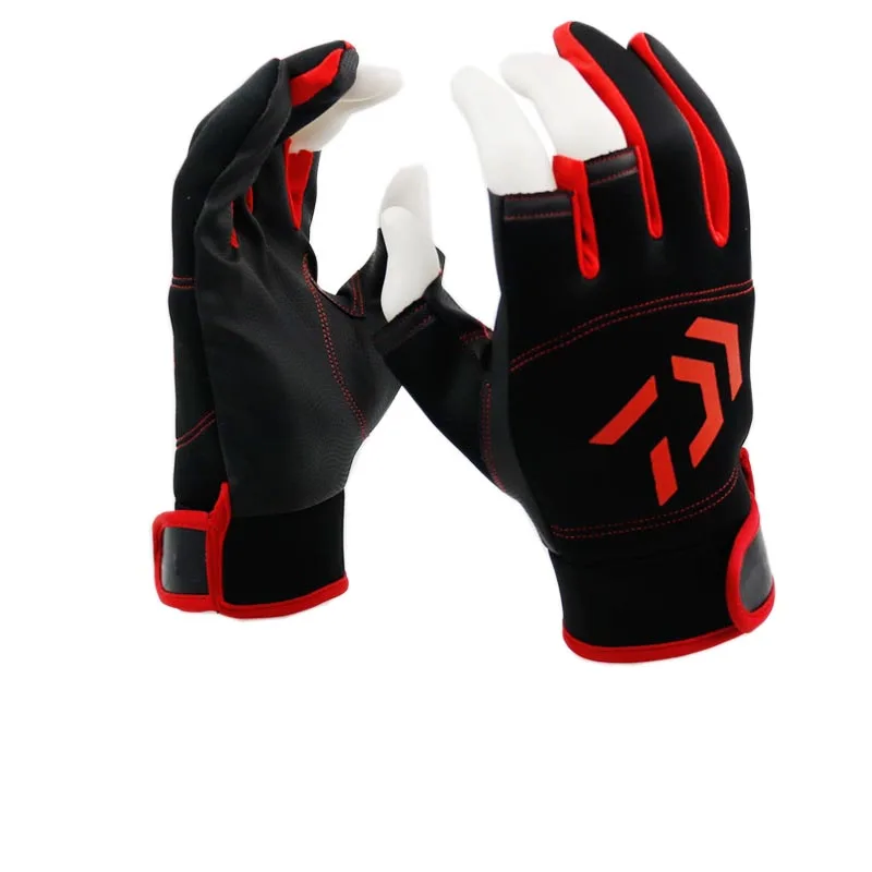 

Three Five Cut Finger Leathe Outdoor Sports Slip-resistant Fishing Gloves 2018 Summer New Top Quality Anti Slip Fishing Gloves
