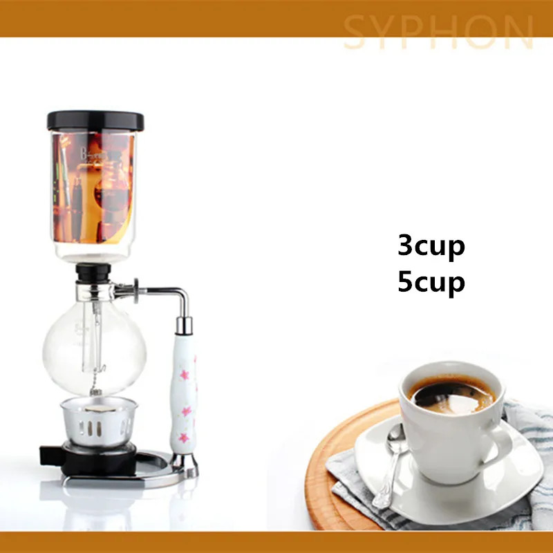 3 cups 5 cups of fine glass siphon pot high quality vacuum coffee maker filter coffee