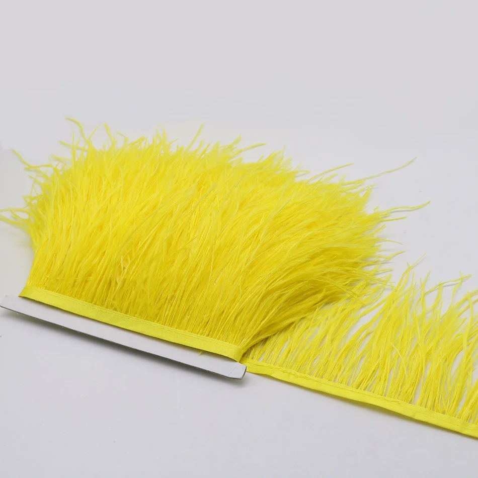 9 yellow ostrich feather fringe 4