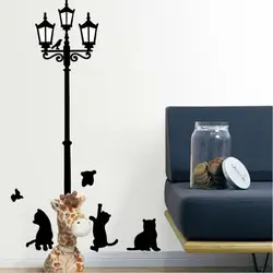 1 шт. дорожный свет лампы кошки птицы пластиковые стены клеющиеся фотообои дома для украшения комнаты дети наклейки обои