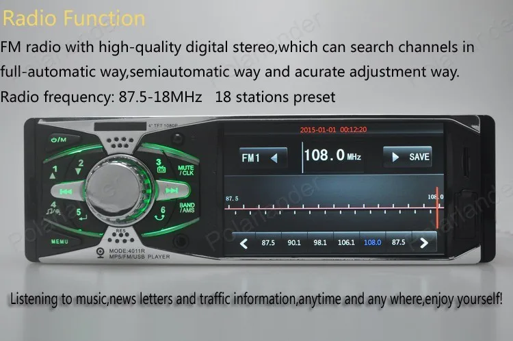 Bluetooth 4,1 ''дюймовый TFT HD экран Автомобильный Радио плеер USB SD aux in FM пульт дистанционного управления 1 din автомобильный аудио стерео MP4 mp5