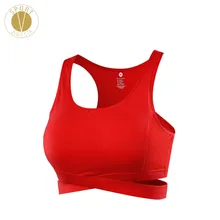 Вырез высокий плотный спортивный Бюстгалтер женский Бег Йога активная тренировка тренажерный зал крест-накрест полное покрытие конечная поддержка короткий топик Топ