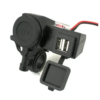 

100Pcs/Lot Waterproof Motorcycle Power Socket USB Car Charger For Smart Phones Tablets Adapters & Sockets