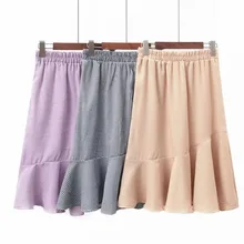 Женская Весенняя Осенняя маленькая клетчатая юбка-годе «русалка», модная посылка, эластичная юбка с высокой талией, Женская милая тонкая юбка, Saias