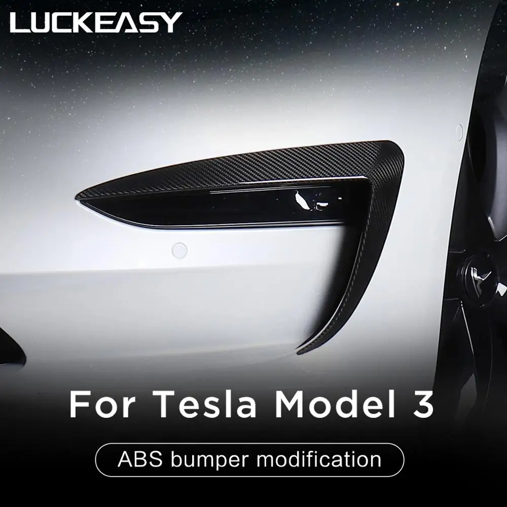 LUCKEASY автомобильный бампер ABS модификация для Tesla модель 3- защита фар украшение