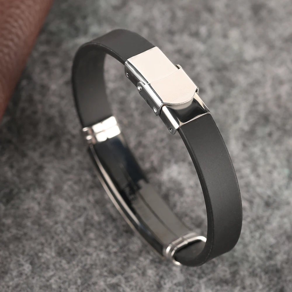 Scorpion Stainless Steel Bracelets Fashion Silicone Simple Casual Men Charm Bracelet Easy Hook Rope Chain Bangle Gift (17)