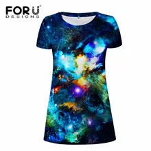 FORUDESIGNS 2017 Galaxy Women Sundress 3D Universe Space Women's Casual  Vestidos Feminina Summer Spring Style Dresses XS-XL