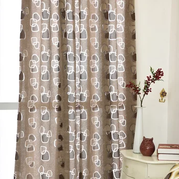 

Free shipping Curtain treatments green curtain Modern brand kitchen design fabric ready window new geometric made room curtains