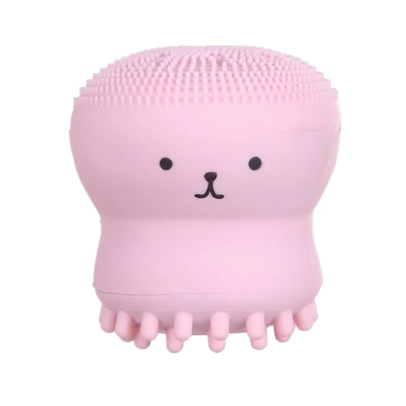 2019 New Cartoon Cute Facial Cleansing Exfoliator Silica Gel Massage Deep Cleaning Face Brush Cleanser huismerk kopen in de aanbieding