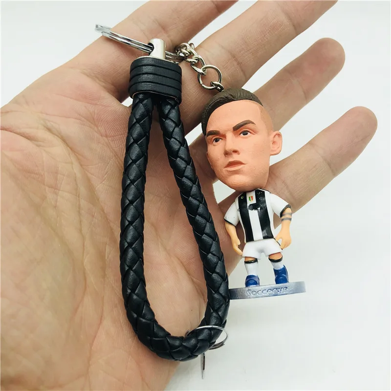 

Soccerwe Soccer Star 10 Paulo Dybala Doll With Strap Keychain Pendants 2019 Season White Black Kit