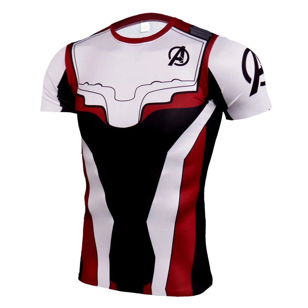 

Avengers 4 Compression Shirt Sport t Shirt Men Dry Fit Short Sleeve T-Shirt Crossfit Tee Gym Fitness Running Shirt Men Rashgard